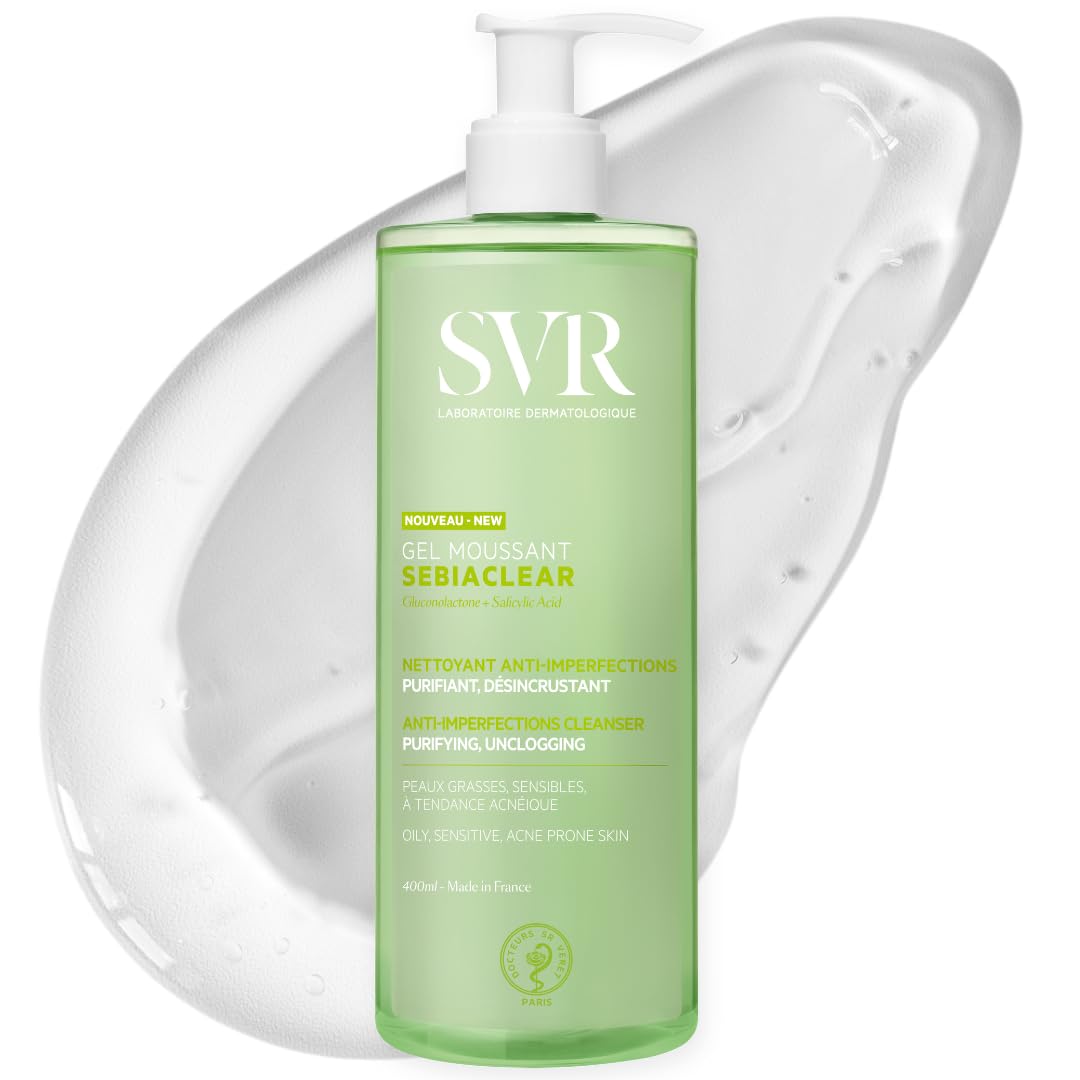 SVR SEBIACLEAR Salicylic Acid Face and Body Wash - Foaming Gel Cleanser 400ml