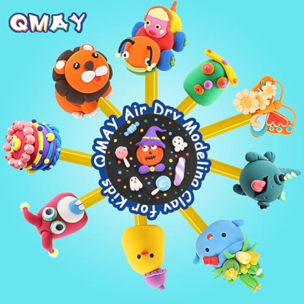 QMAY Air Dry Clay - 48 Colors Non-Toxic Modeling Clay Kit for Kids