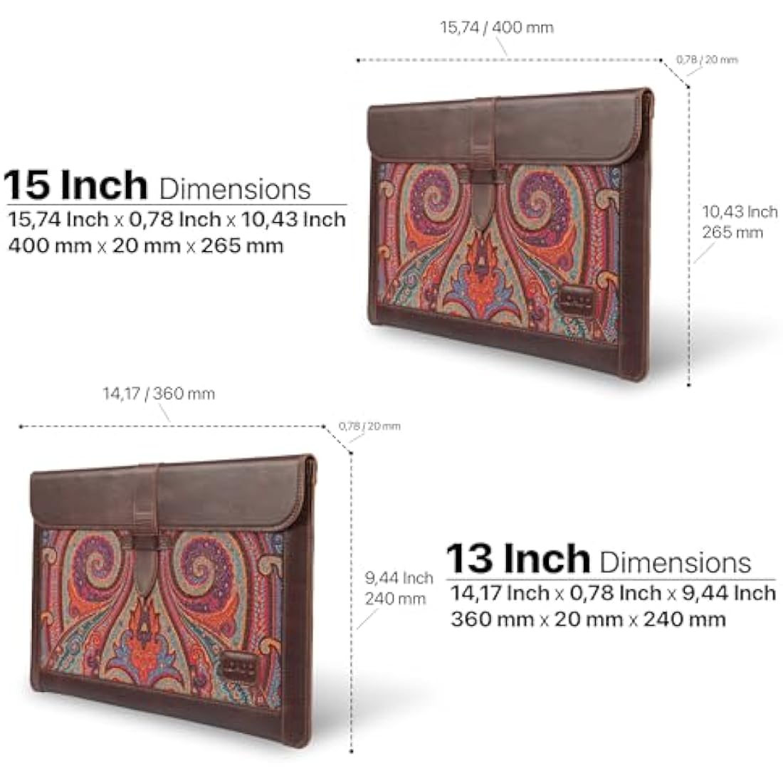 Londo Genuine Leather Laptop Sleeve for MacBook Pro & Air 13.3 Inch