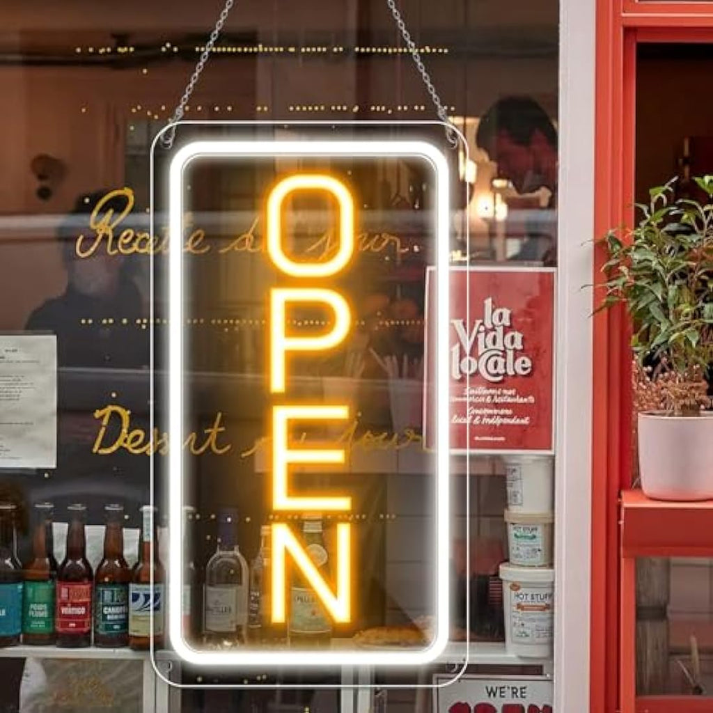 Jolof Store LED Neon Open Sign | 16x9 Dimmable USB Light for Business