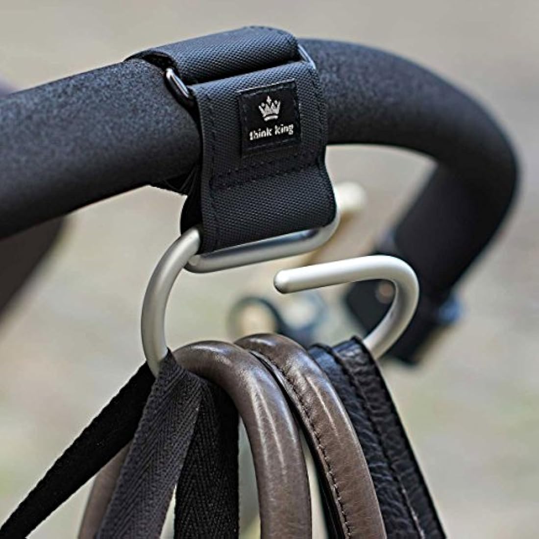 Jumbo Swirly Stroller Hook – Clipless Aluminium Bag Clip