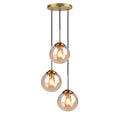 Jolof Store Industrial 3-Way Pendant Light – Amber Glass Chandelier