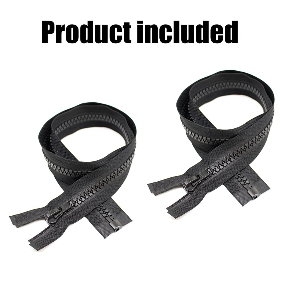 ByaHoGa Pack of 2 23 cm #10 Large Zip Plastic Separable RZ - image 2