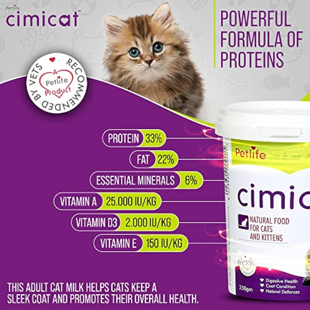Petlife Cimicat Milk Substitute for Kittens and Cats with Taurine - 250g