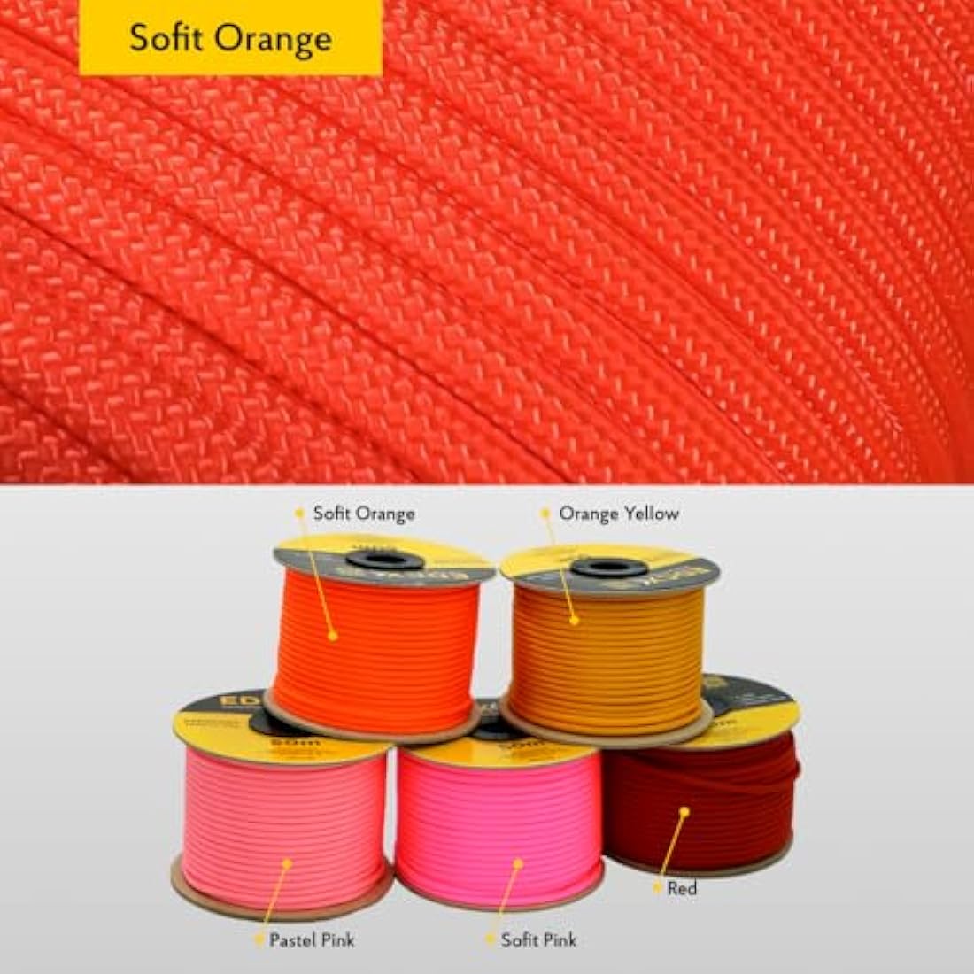 EDCX 550 Paracord – 4mm 7-Strand Nylon Rope for Camping & DIY, 15m