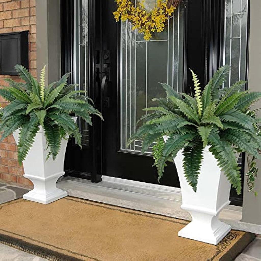LOMOHOO Large Artificial Boston Ferns - 4 Pack UV Resistant Faux Plants