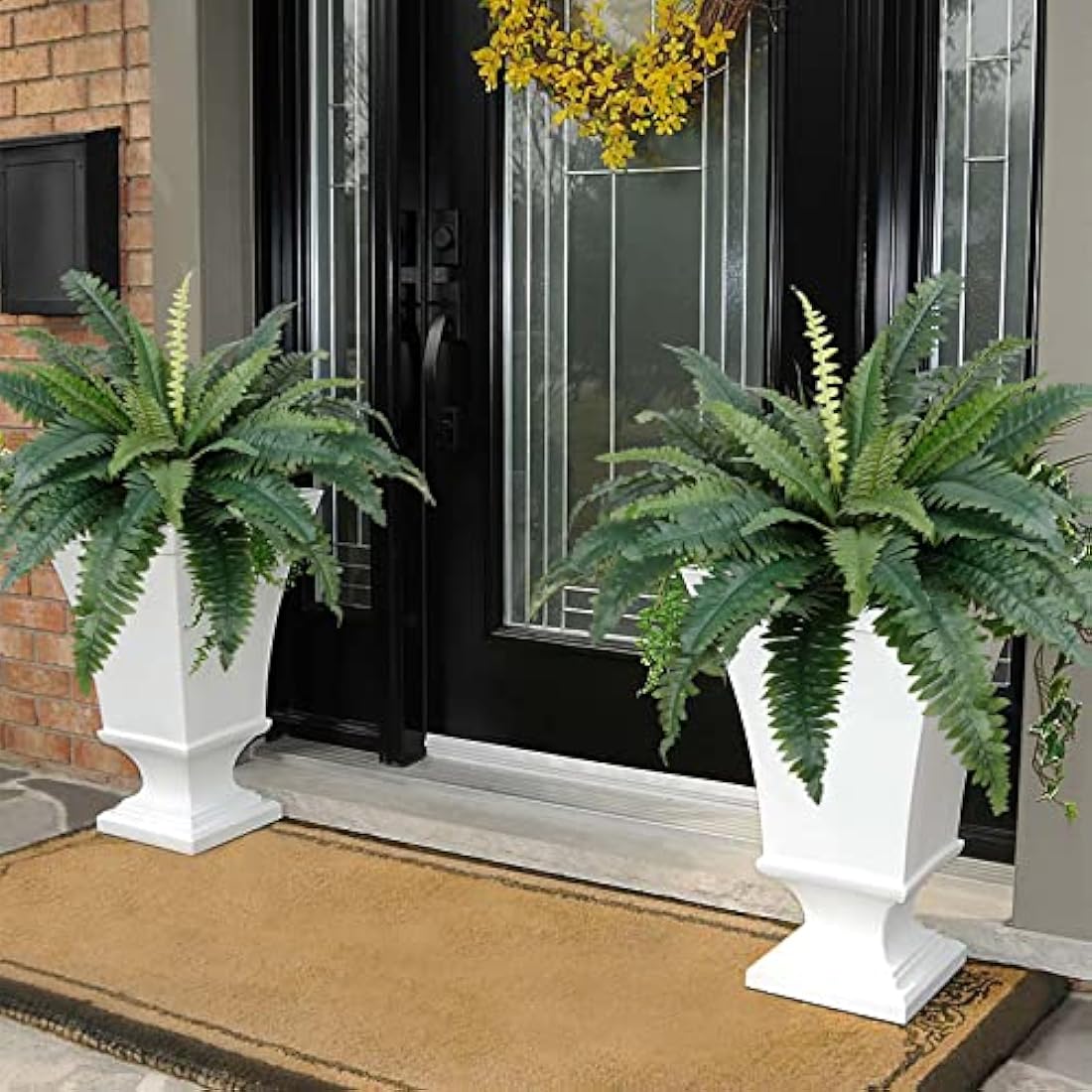 LOMOHOO Large Artificial Boston Ferns - 4 Pack UV Resistant Faux Plants
