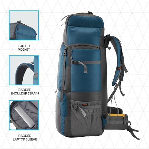 TRAWOC STONEX 60L Trekking Rucksack – Hiking Travel Backpack for Men & Women