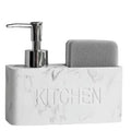 2-in-1 Dish Soap Dispenser & Sponge Caddy – Black Resin