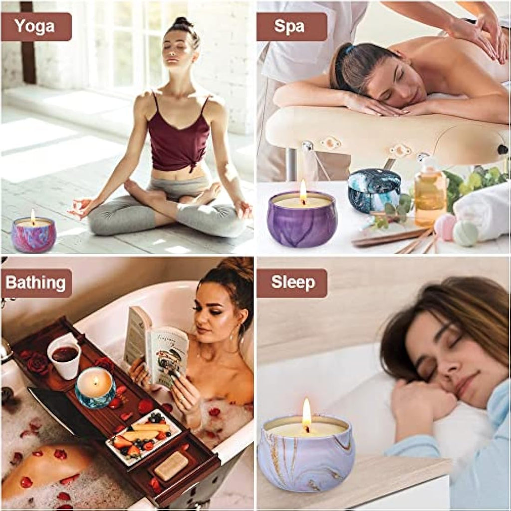 OFUN Spa Gift Set – 5 Bath Bombs and 4 Scented Soy Candles for Women