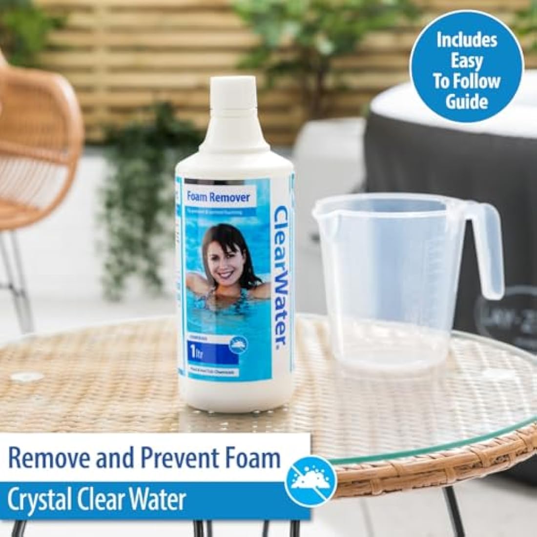 Clearwater Foam Remover for Hot Tubs and Swimming Pools – 1 Litre
