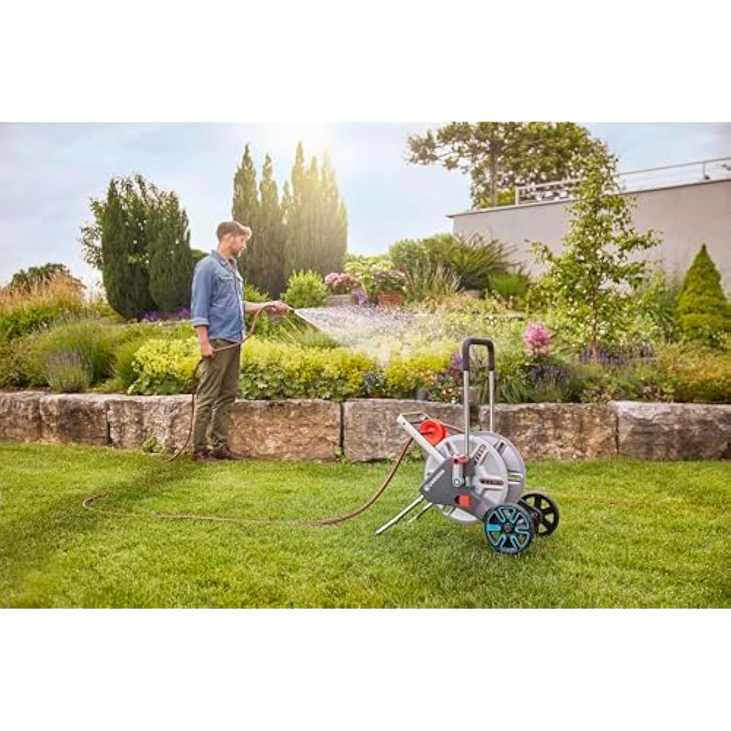 Gardena CleverRoll M Easy Metal Hose Trolley Set with 25m Hose