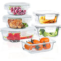 ROSOS 6-Pack Glass Food Storage Containers | Airtight Borosilicate Grey
