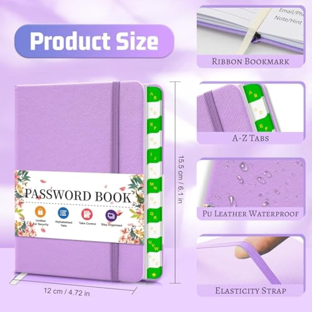 Jolof Store Password Keeper Journal - Website Login Tracker, Purple