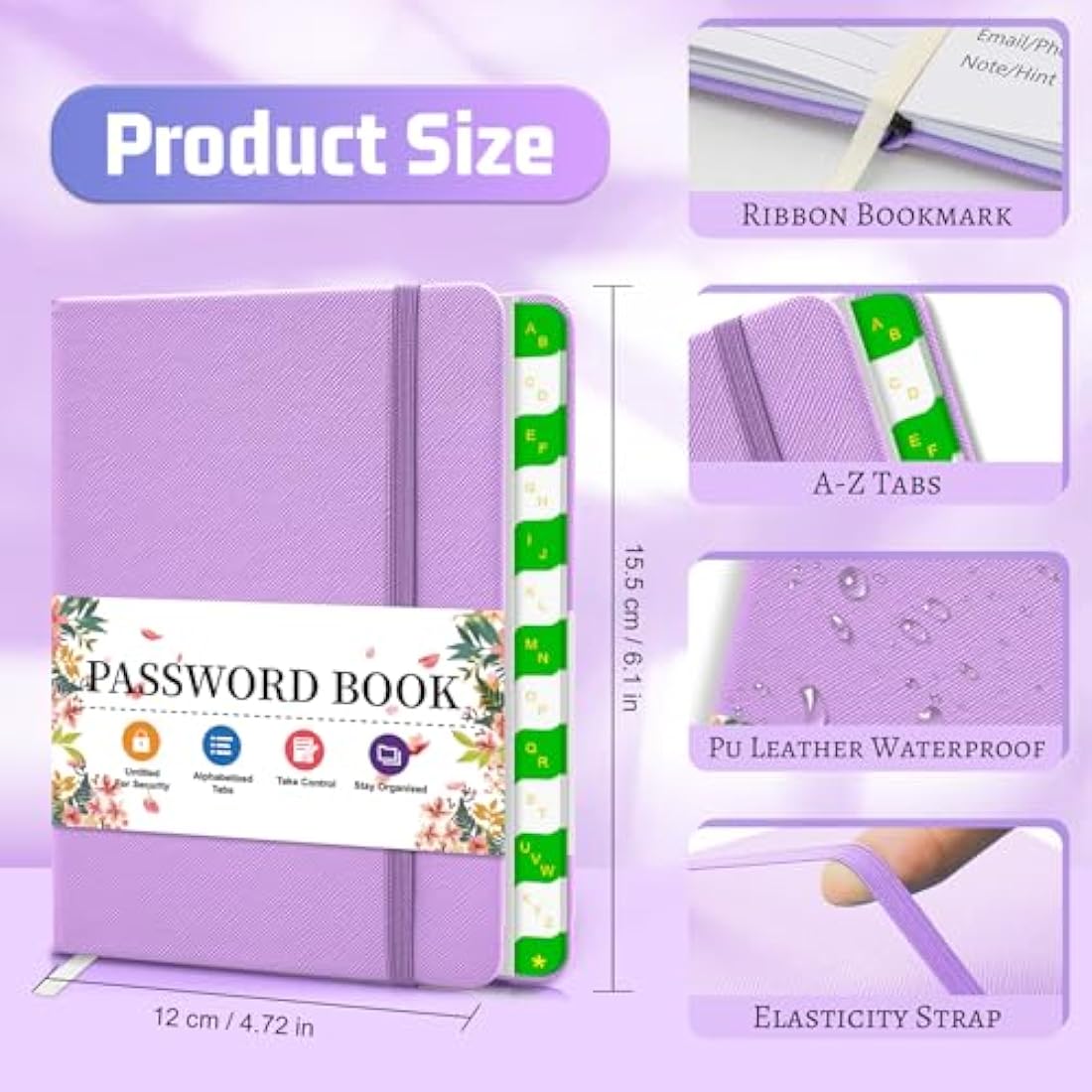 Jolof Store Password Keeper Journal - Website Login Tracker, Purple