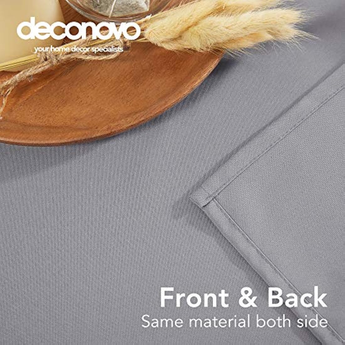 Deconovo Grey Oxford Tablecloth - Water Resistant Polyester, 54x79in