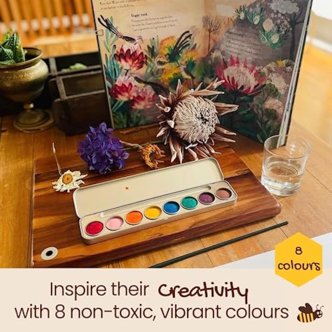 Honeysticks Non-Toxic Watercolour Paint Set – 8 Natural Food Grade Colours