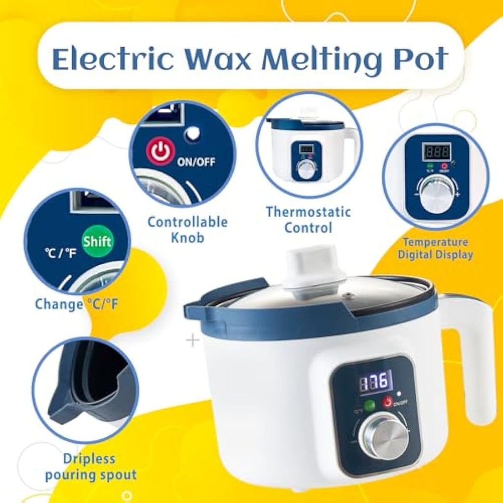 KQU Electric Wax Melter – Digital Candle Making Pot with Non-Stick Spout