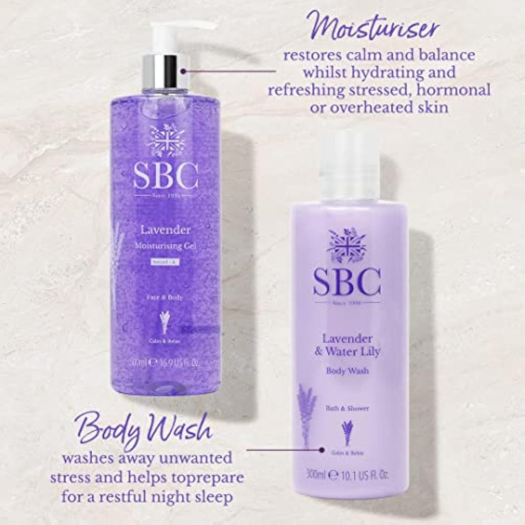 SBC Skincare Lavender Moisturising Gel – Soothing Face & Body Vegan Gel 500ml