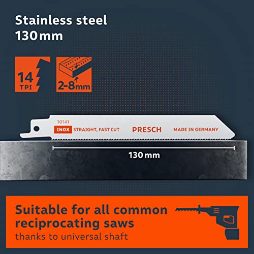 Presch Reciprocating Saw Blades for Metal & Stainless Steel | 10-Piece Set