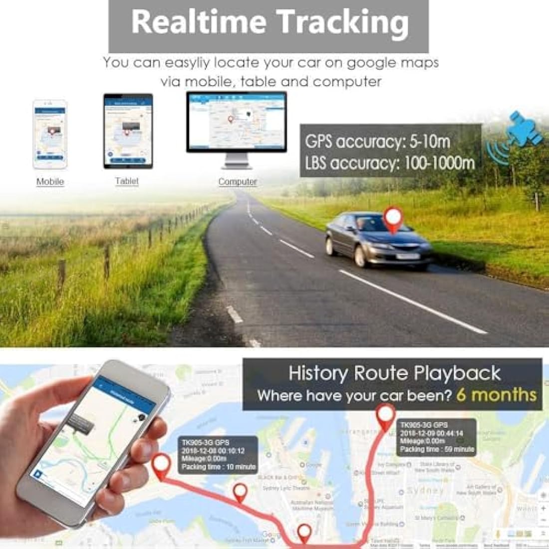 Winnes 4G Magnetic GPS Tracker – 150-Day Standby Anti-Theft Car Locator