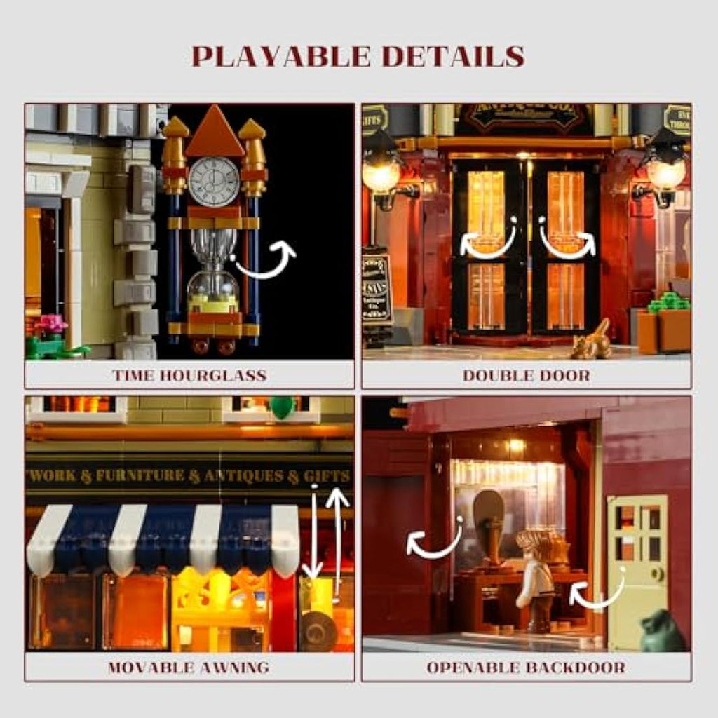 Funwhole Antique Store LED Building Bricks Set - 2847 Pcs Model