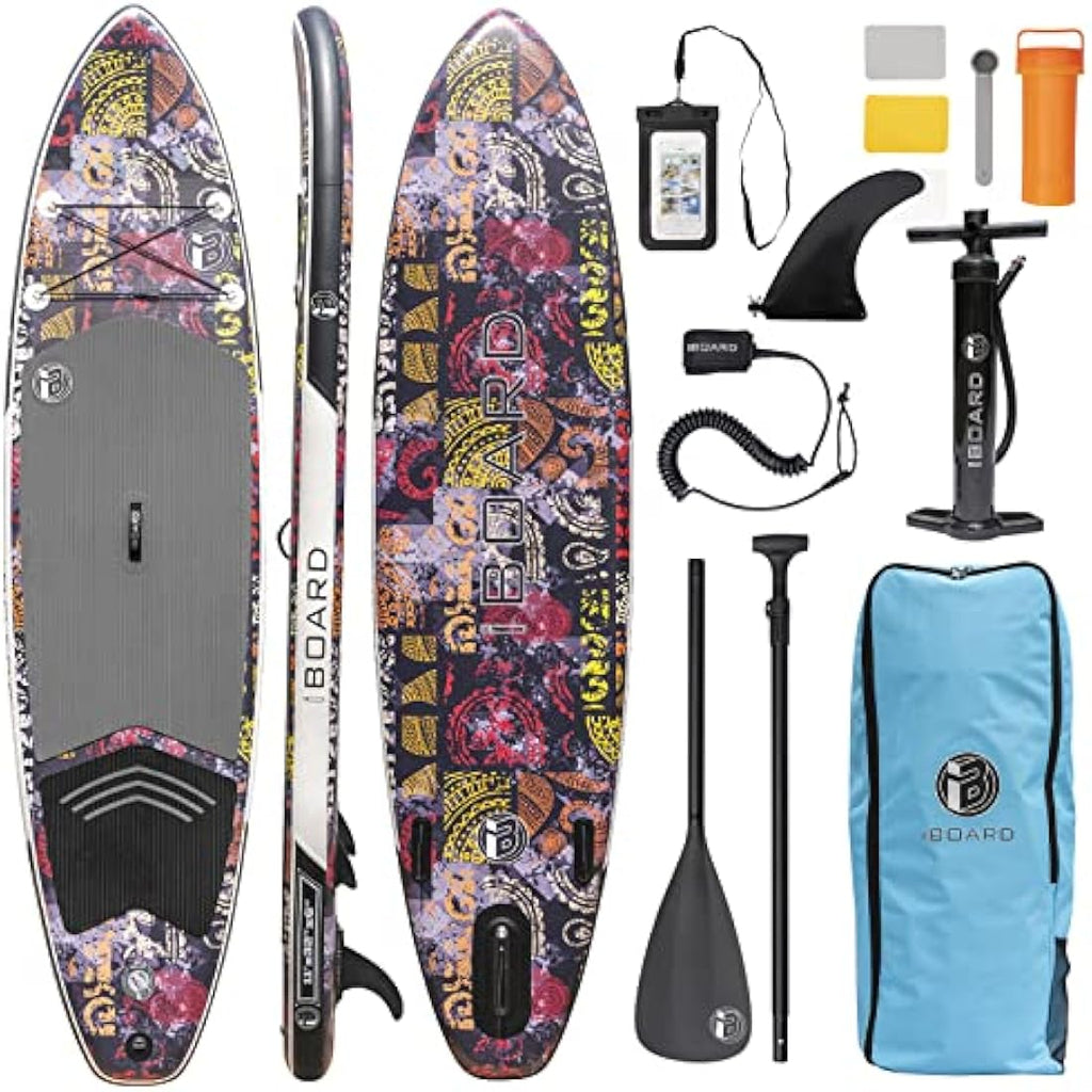 iBOARD Inflatable Stand Up Paddle Board – 11' x 32" x 6" SUP with Accessories