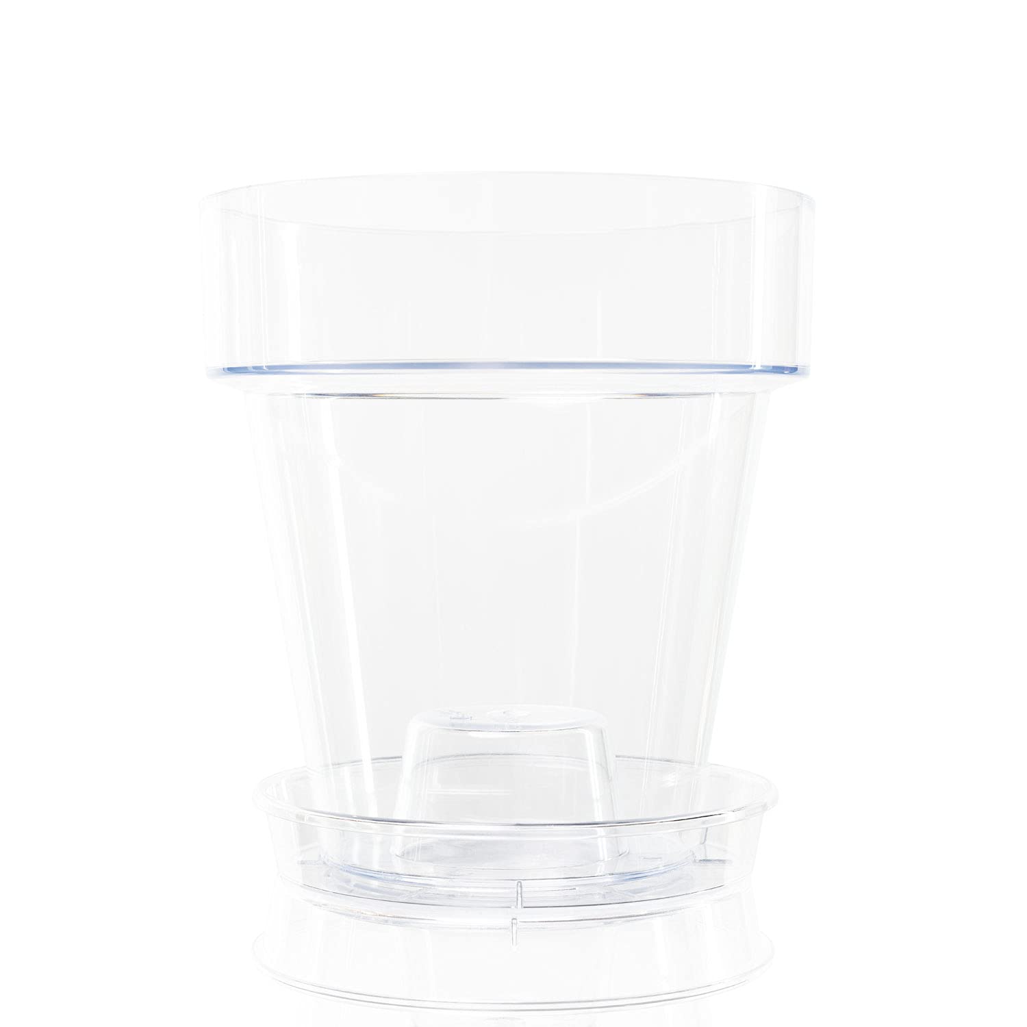 Kalapanta Clear Plastic Orchid Pot with Drainage Holes and Saucer - 14cm