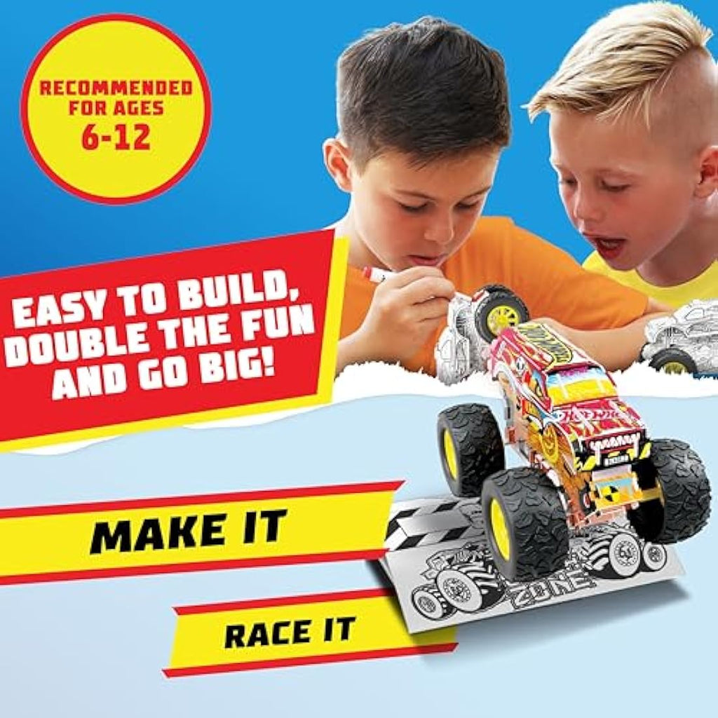 Hot Wheels Make Your Own Monster Truck Art Set – STEM Toy with Ramp