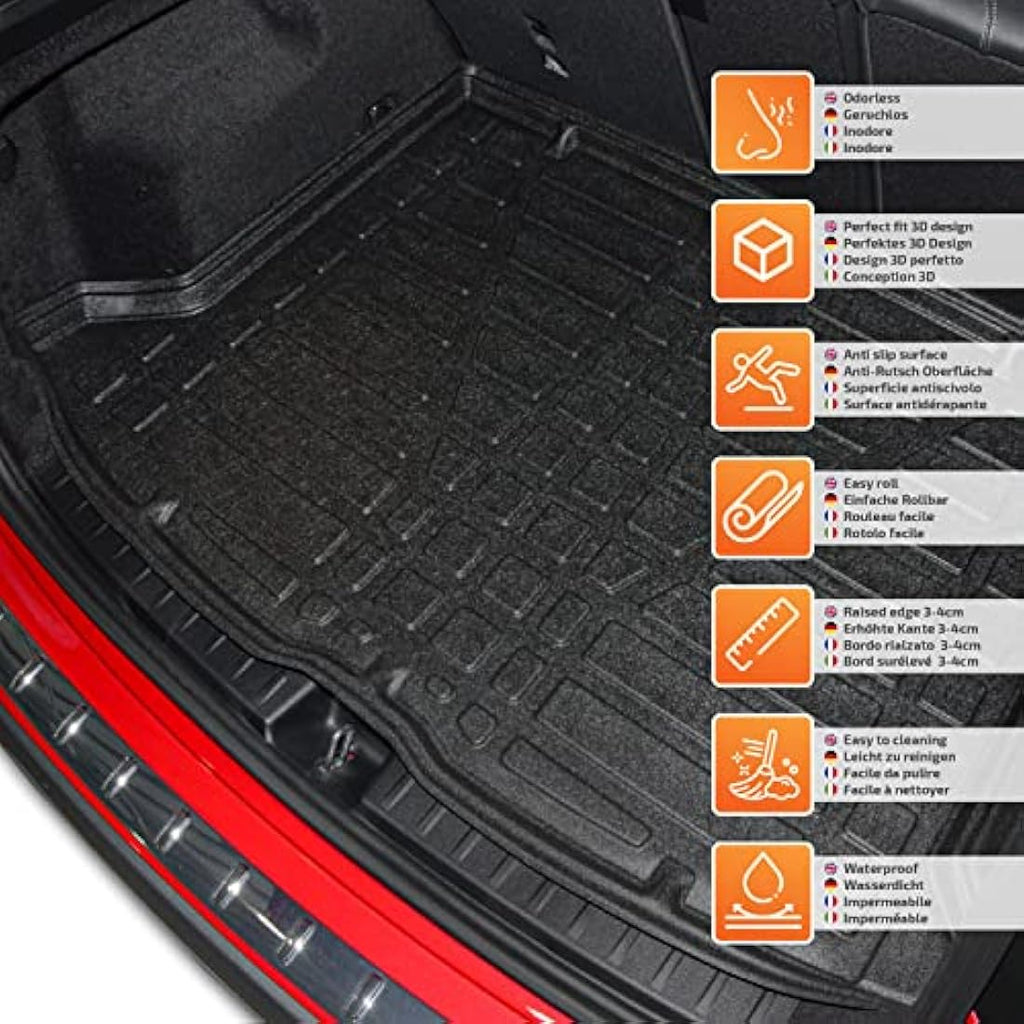 SCOUTT Boot Liner for Clio mk3 2005-2012 | Anti-Slip Rubber Boot Mat