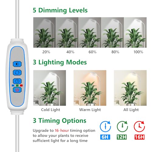 Aumtrly Floor Standing LED Grow Light | Full Spectrum Tall Plant Lamp