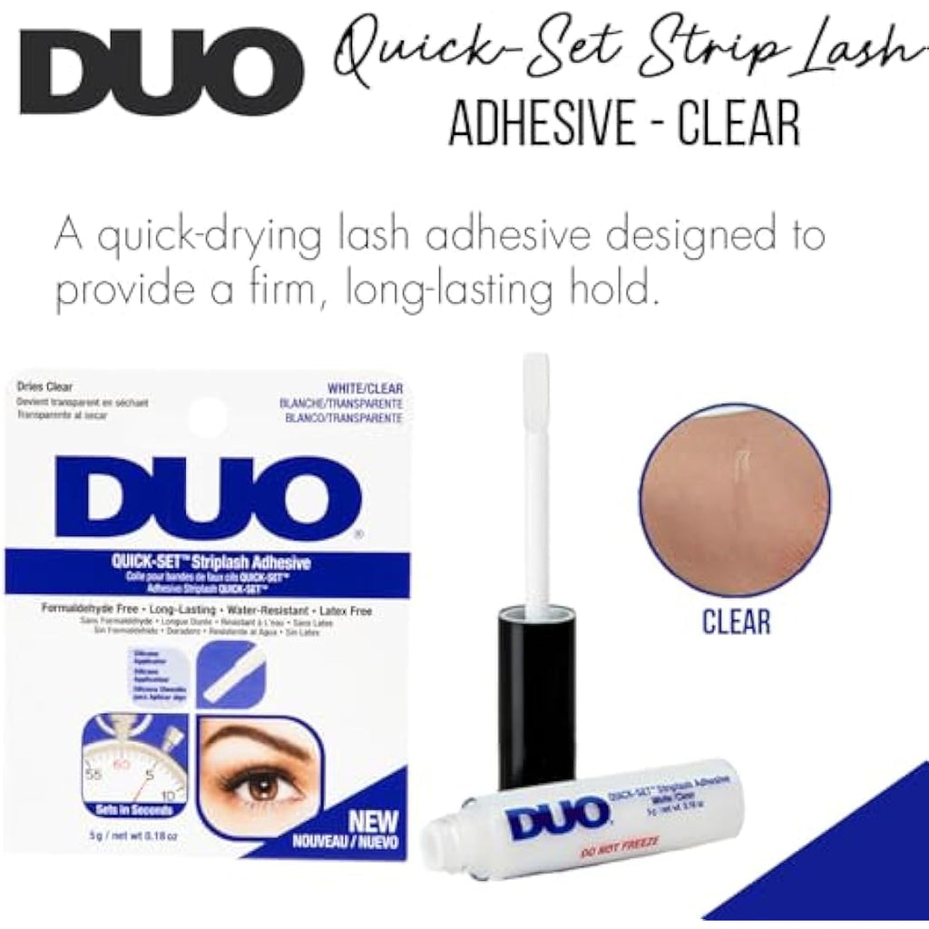 Duo Quick Set Clear Lash Glue | Latex Free Waterproof Adhesive, 5g
