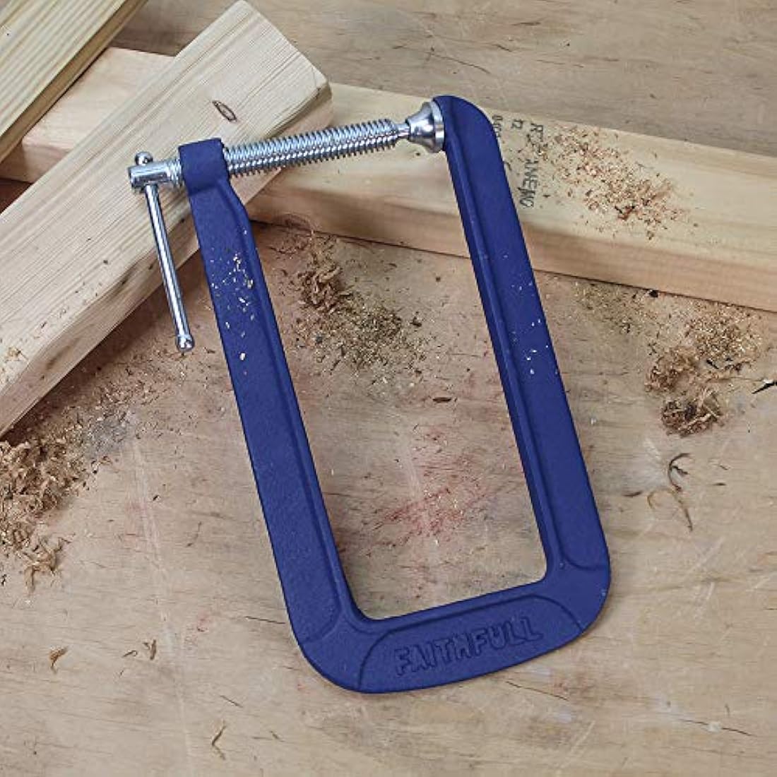 Faithfull Deep Throat G Clamp – 200mm (8in) Heavy-Duty Metal Tool