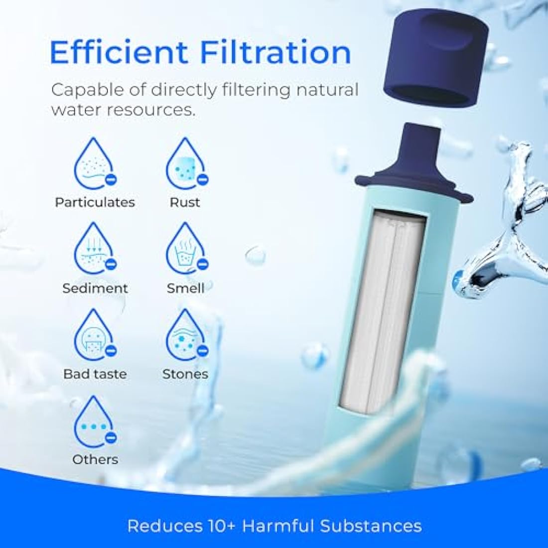 Waterdrop Personal Water Filter Straw with Gravity Bag for Camping & Hiking