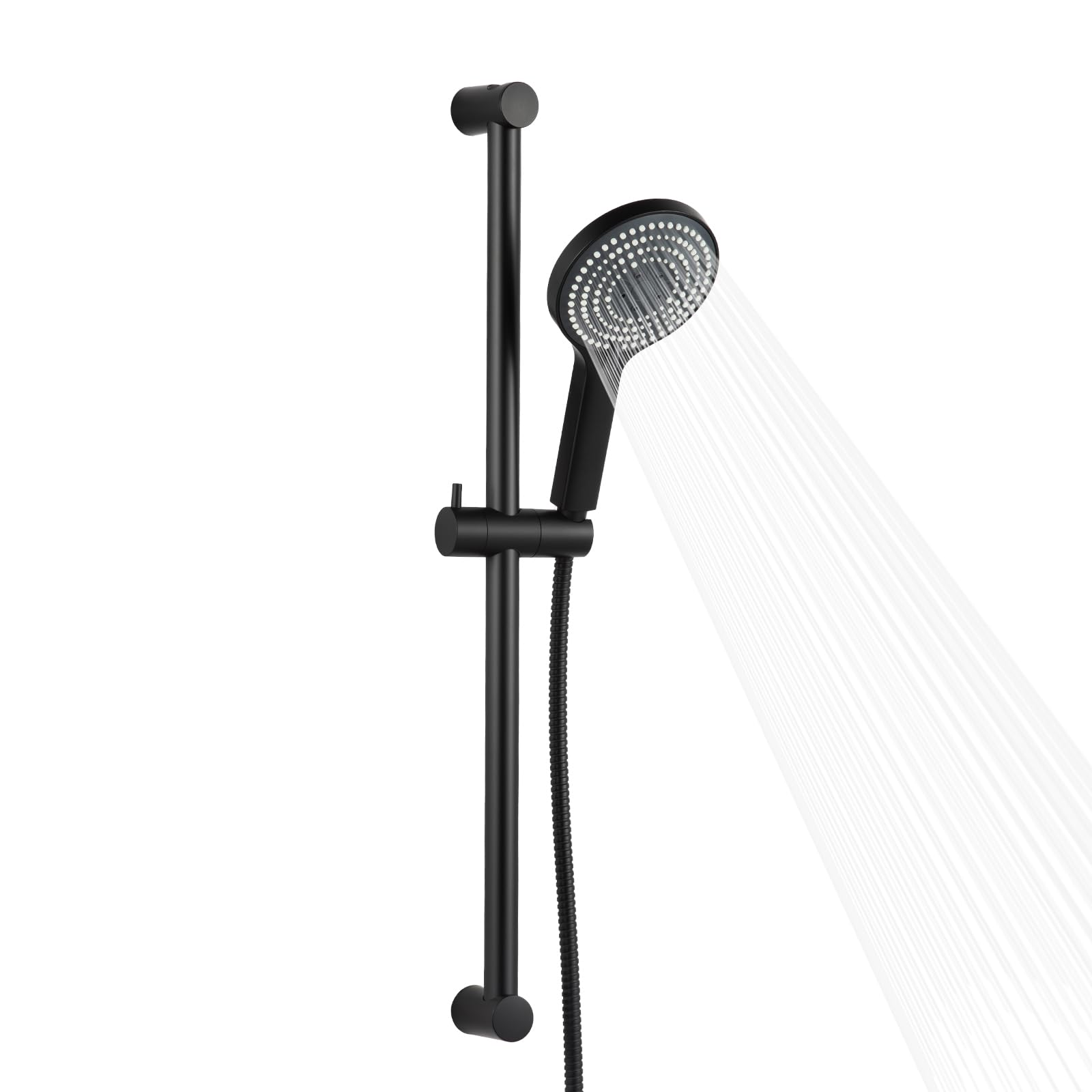 OFFO Shower Slide Bar Set | 6-Mode High Pressure Head & 70cm Rail, Matte Black