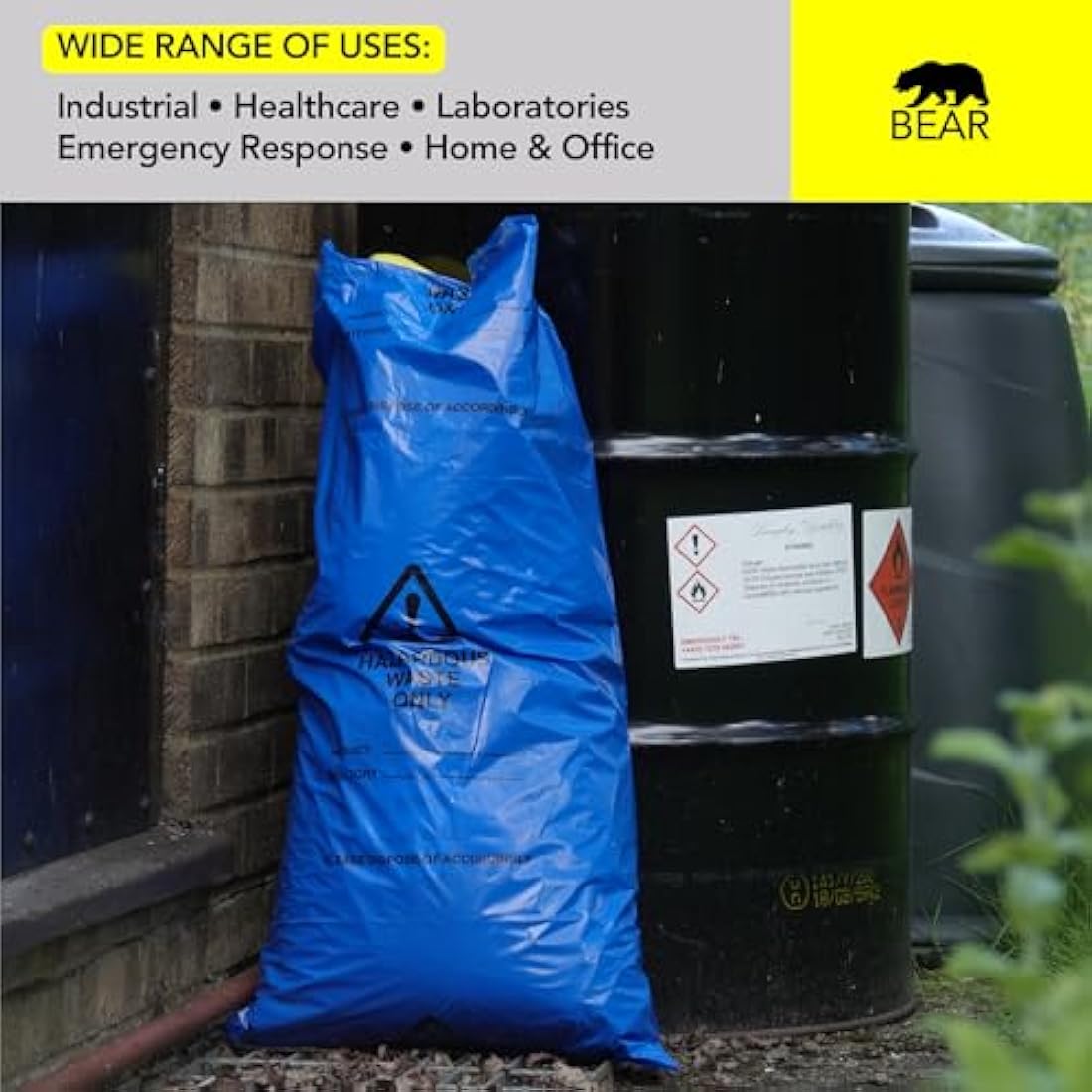 Hazardous Waste Bags – Blue Heavy Duty Disposal (100 Pack)