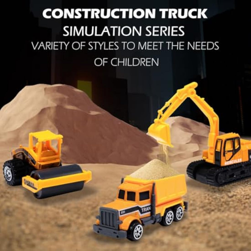 Jolof Store 6-Pack Die-Cast Construction Vehicle Toys | 1:64 Scale Set