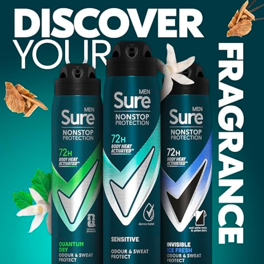 Sure Men Sensitive Anti-Perspirant Deodorant Spray - 6 x 250ml
