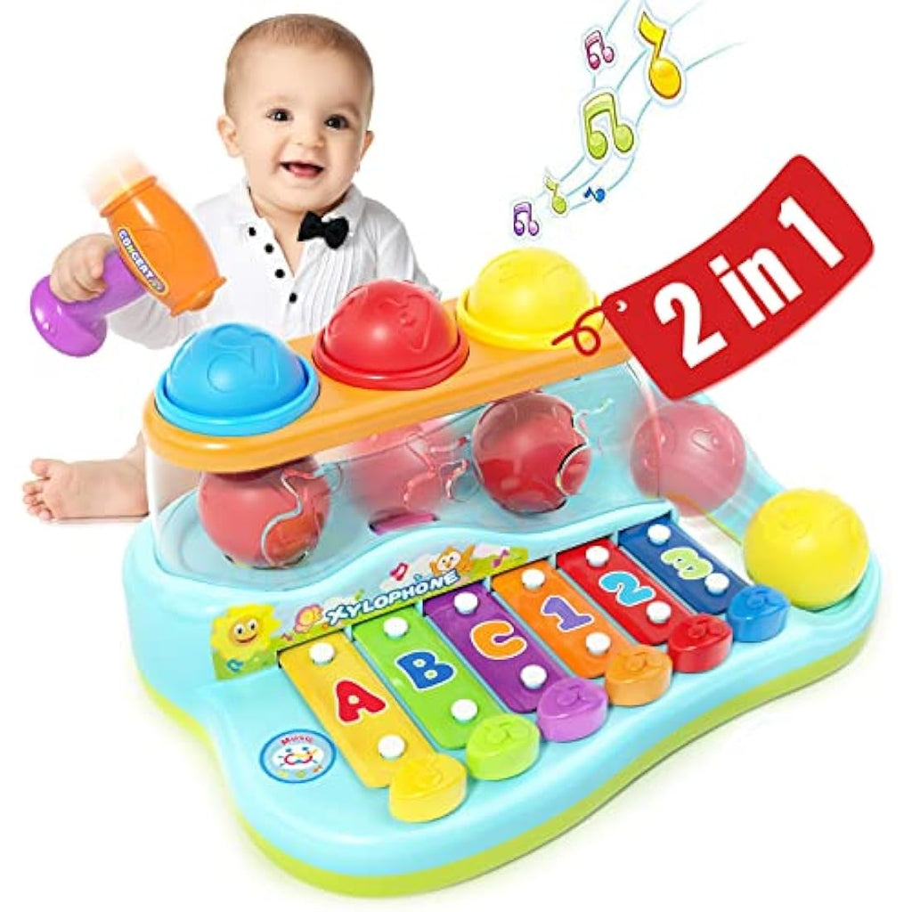 HOLA 2-in-1 Pound a Ball with Xylophone – Musical Educational Toy