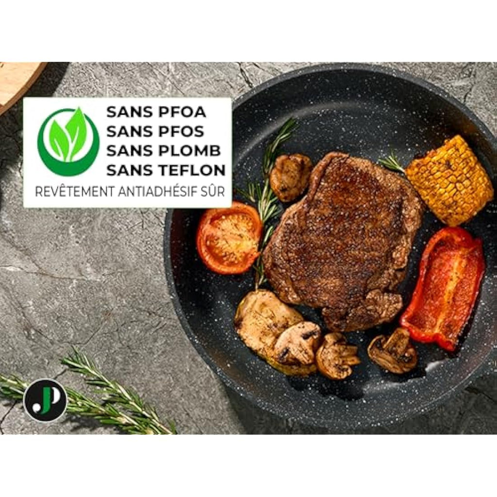 Just Perfecto 21-Piece Non-Stick Granite Cookware Set – Induction Black