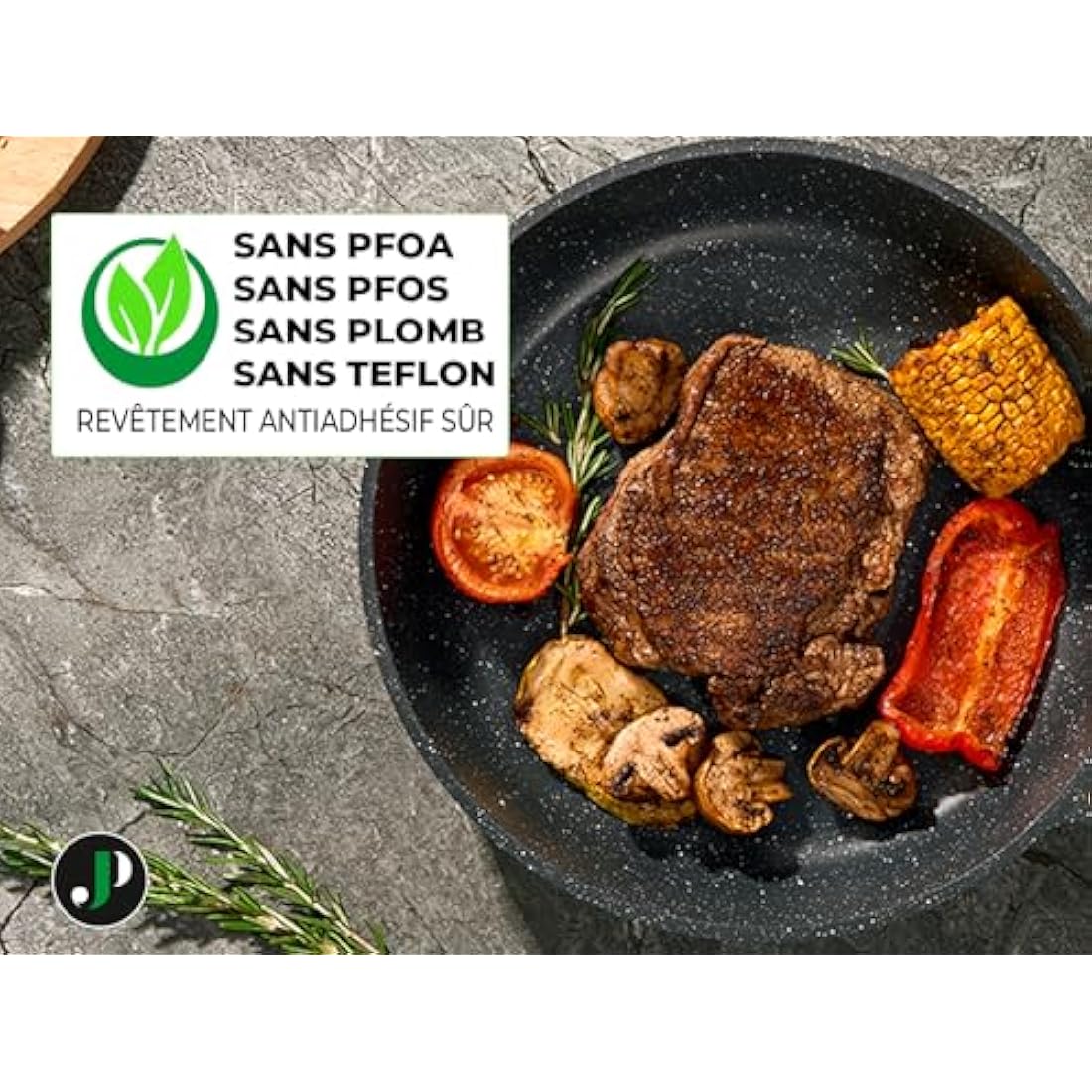 Just Perfecto 21-Piece Non-Stick Granite Cookware Set – Induction Black
