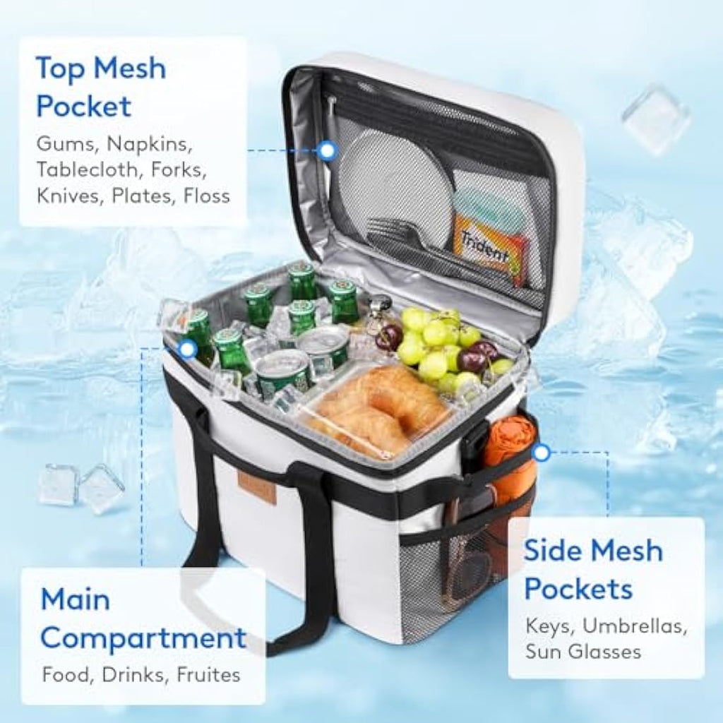 Lifewit 20L Soft Cooler Bag – Insulated Leak-Proof Picnic Bag, Silk Gray