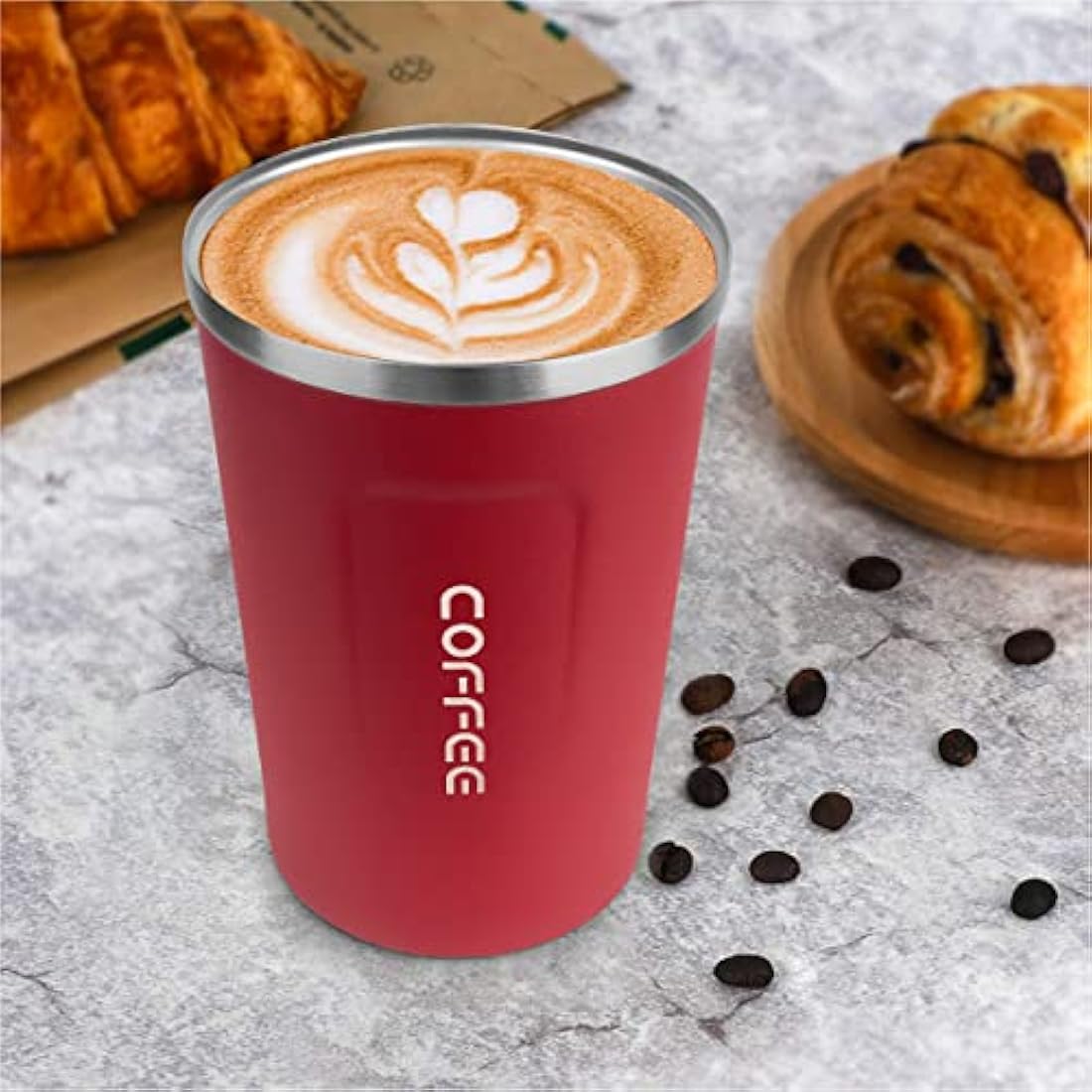 MOMSIV Insulated Travel Mug – 380ml Leak-Proof Stainless Steel Coffee Cup