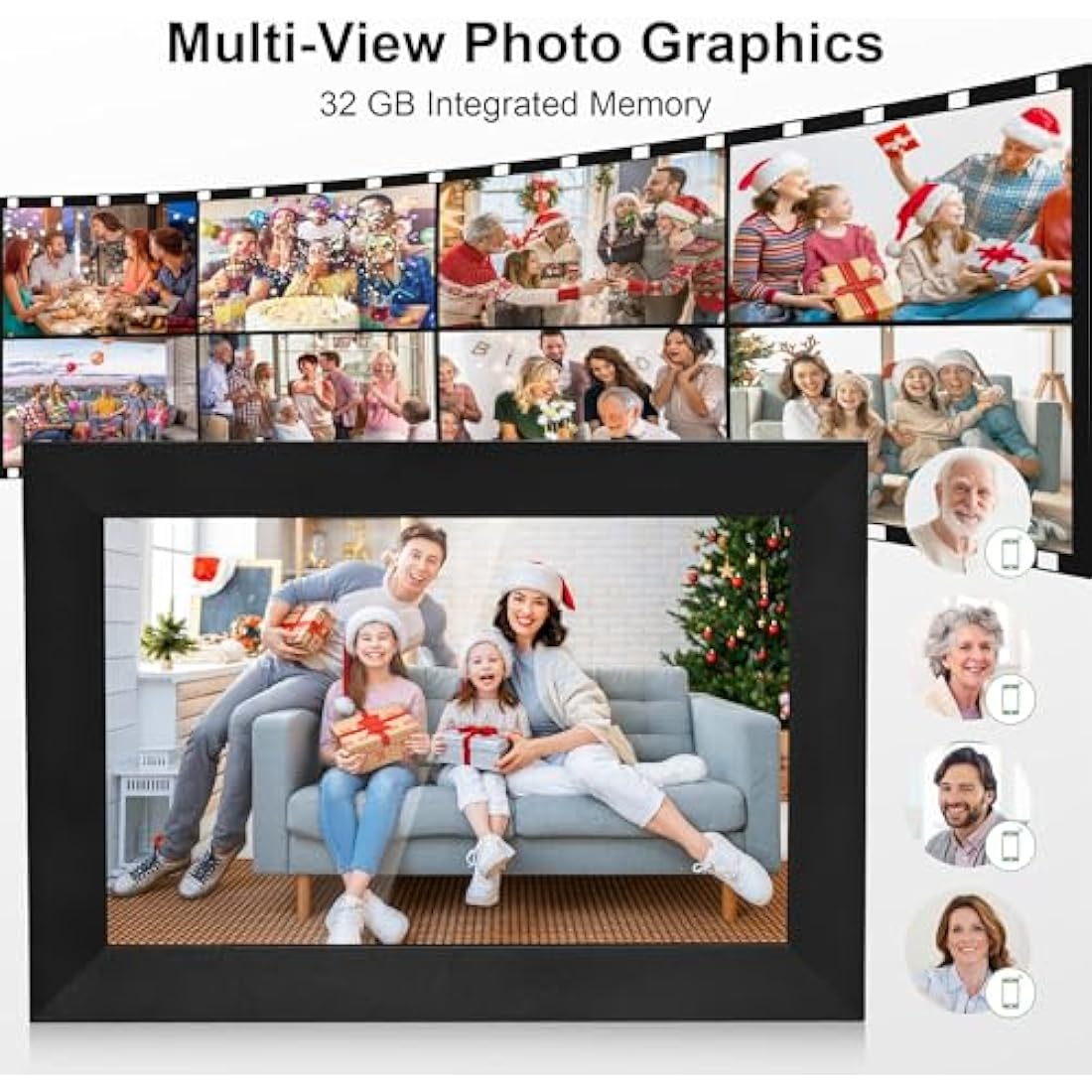 Veidoo 10 inch WiFi Digital Photo Frame | 32GB IPS Touch Screen