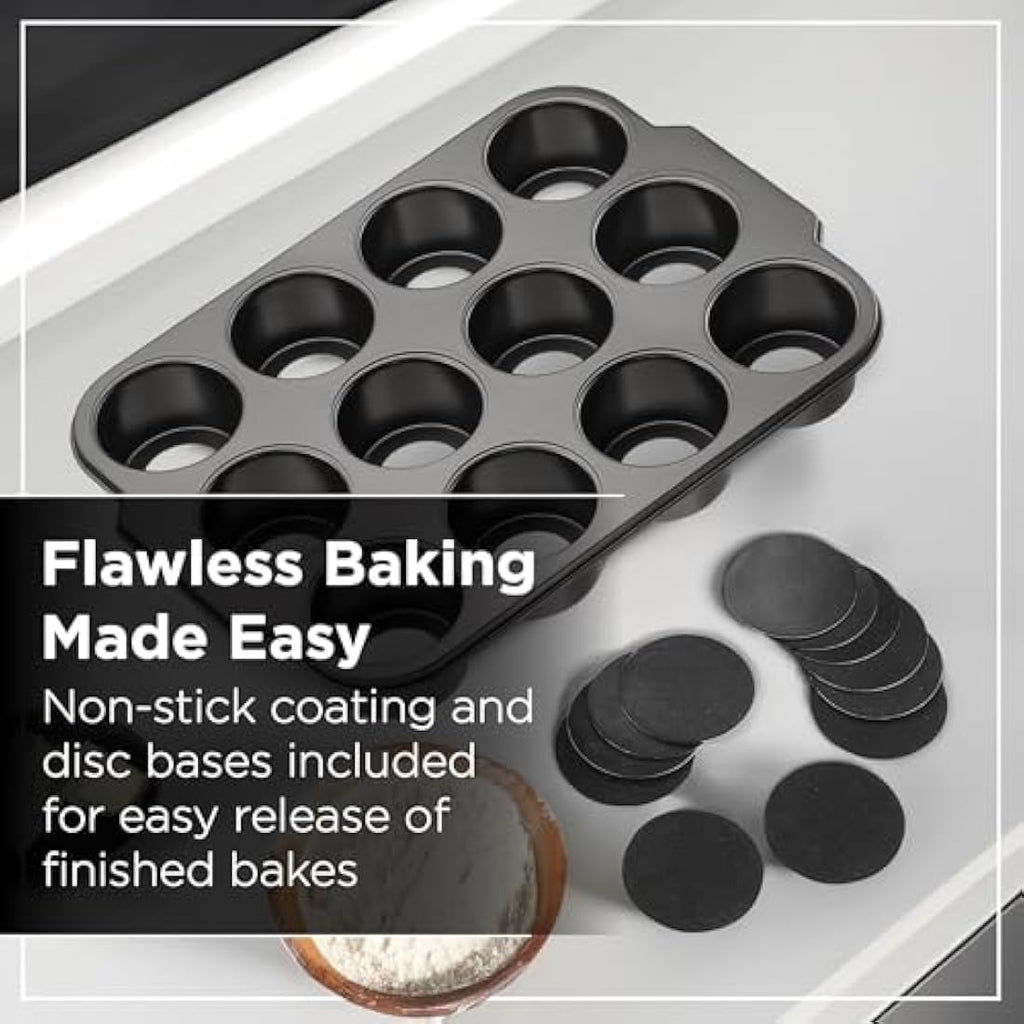 Wrenbury 12 Cup Mini Cheesecake Tin | Loose Base Steel Muffin Mould