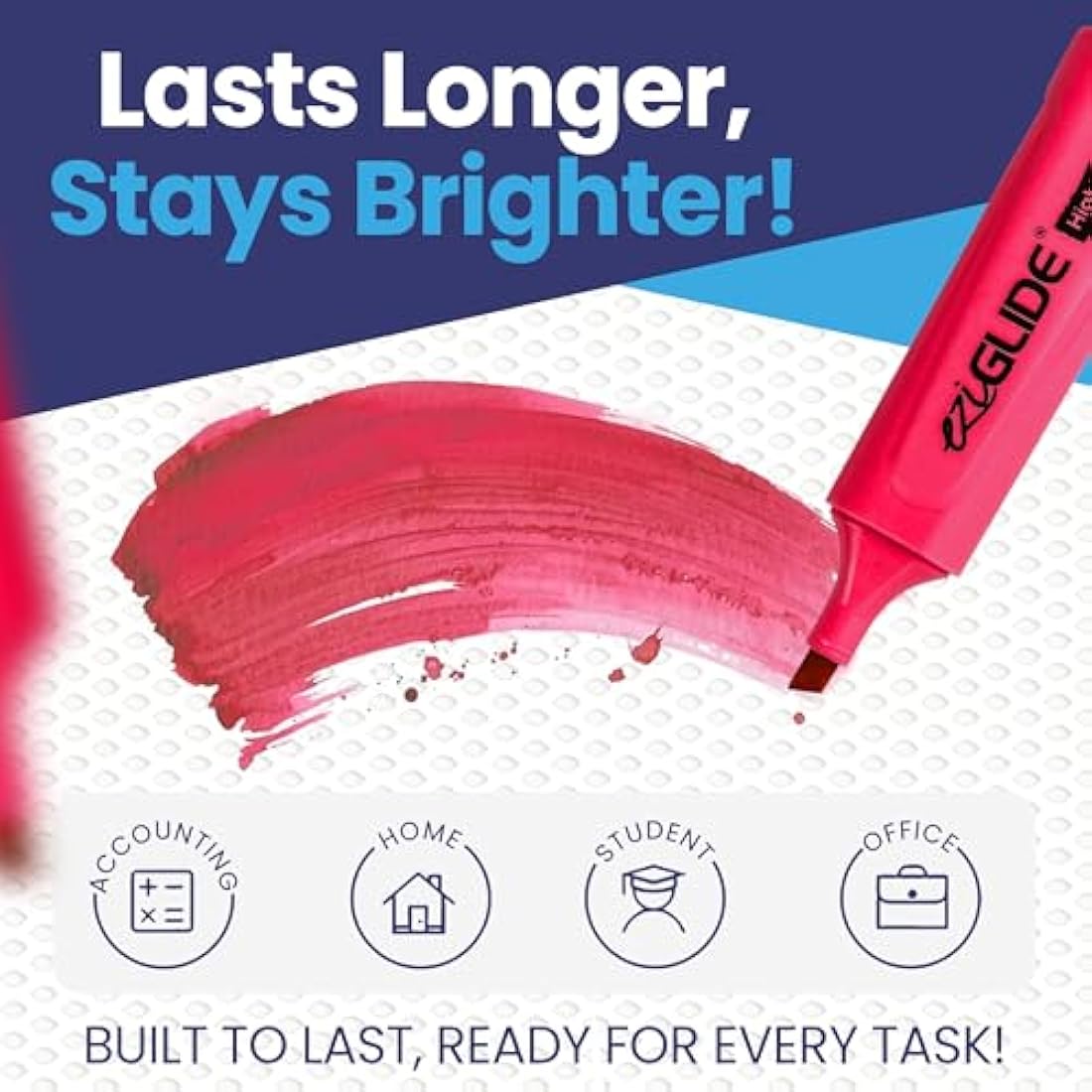 Eziglide Highlighter Pens 48-Pack | 5 Neon Colors Chisel Tip Markers