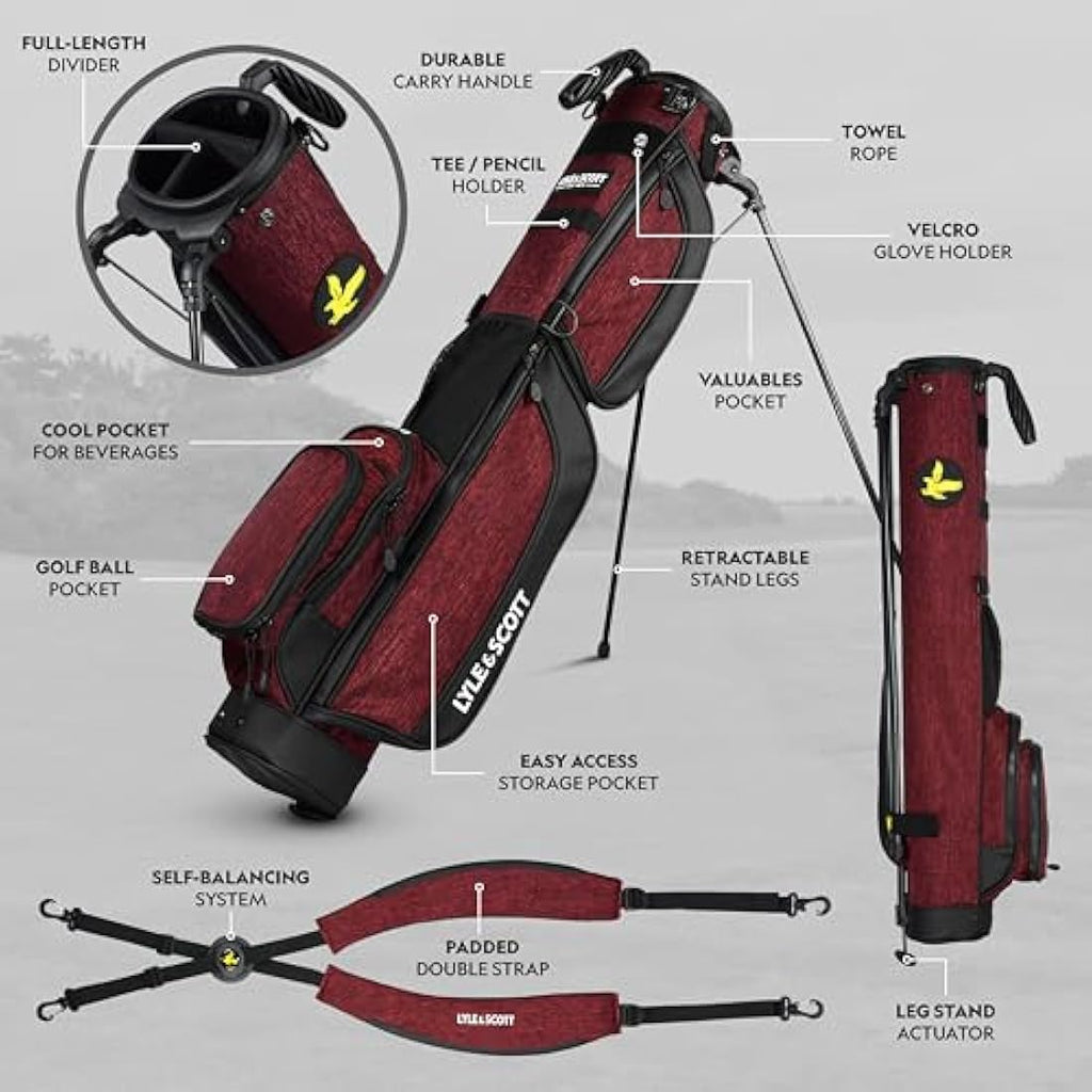 Lyle and Scott Gleneagle Golf Stand Bag – Lightweight 3-Way Divider