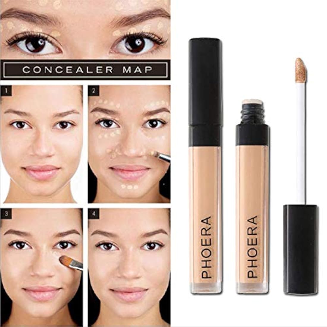 Phoera Full Coverage Matte Liquid Concealer – Waterproof (106 Chestnut)