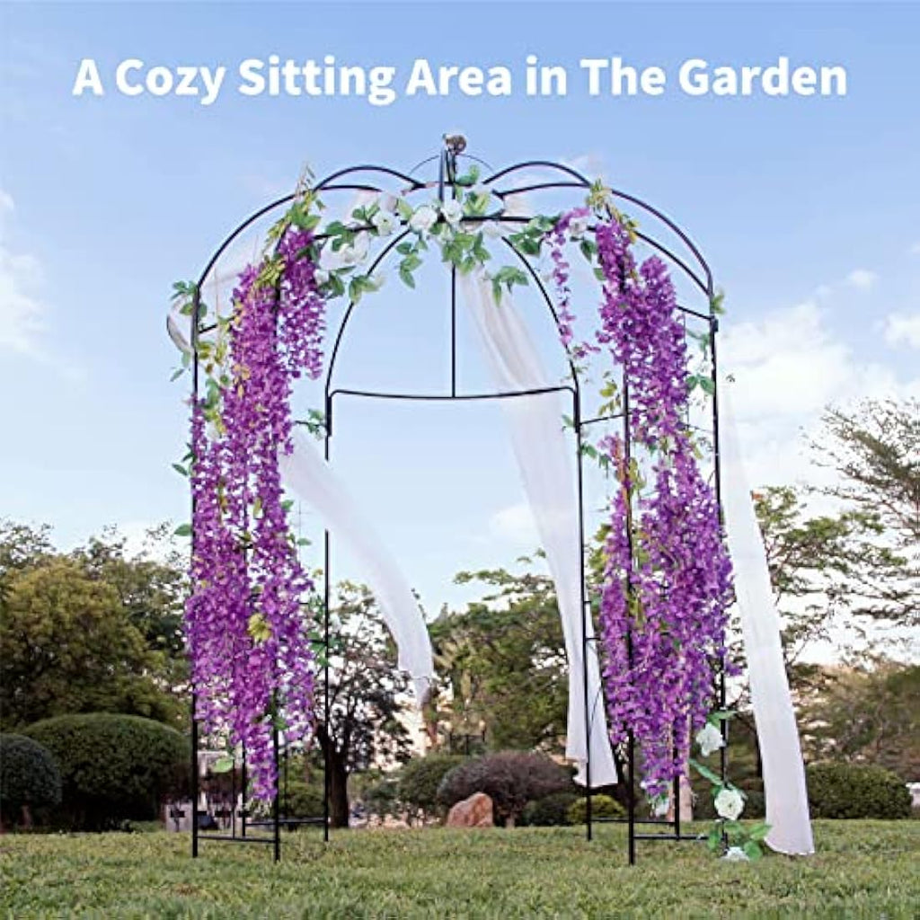 SCENDOR Birdcage Metal Garden Gazebo – 4-Sided Rose Pavilion Arch Trellis