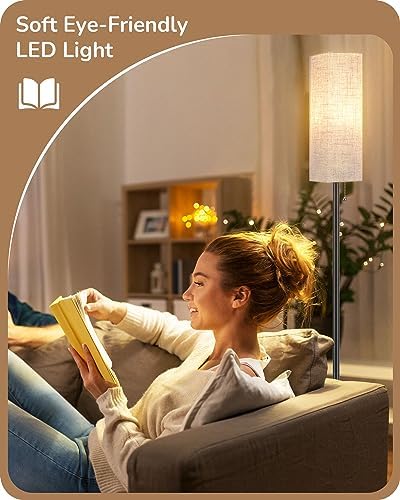 EDISHINE LED Floor Lamp – Dimmable Standing Lamp with Remote Control